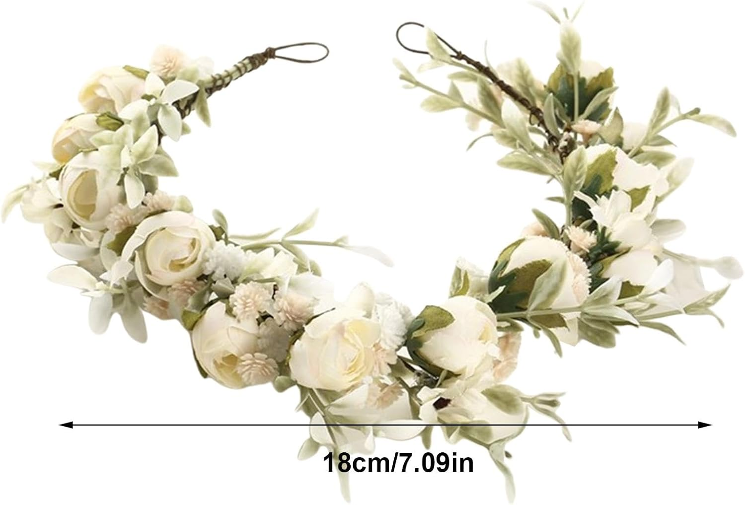 Floral Headband | Flower Wreath for Hair - Festive Parties Decoration, Adjustable Artificial Flower Crown Garland Photo Prop for Women Girls image number 4