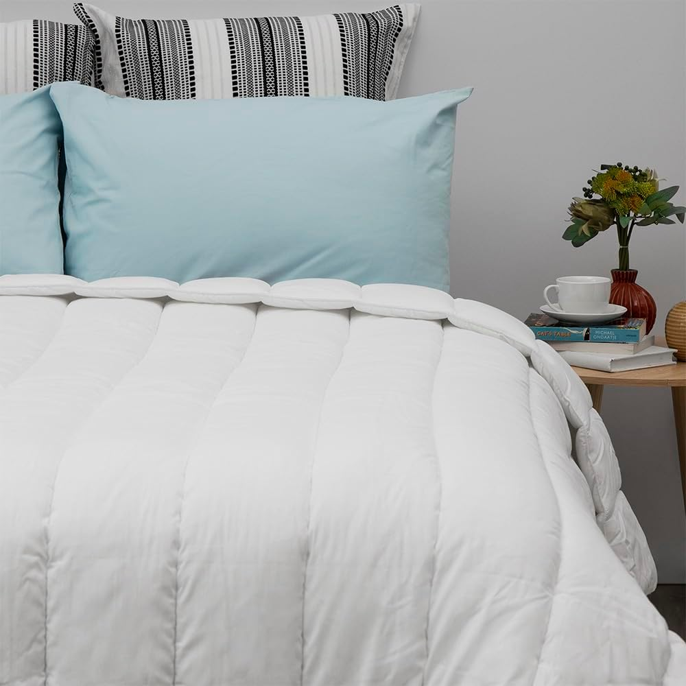 Tontine Australian Wool Quilt Doona Double Size - Super Warm, Heavy Weight Rating, Natural Cotton Cover, anti Dust Mites, Moisture and Odour Control, Dry Clean, Australian Made image number 3