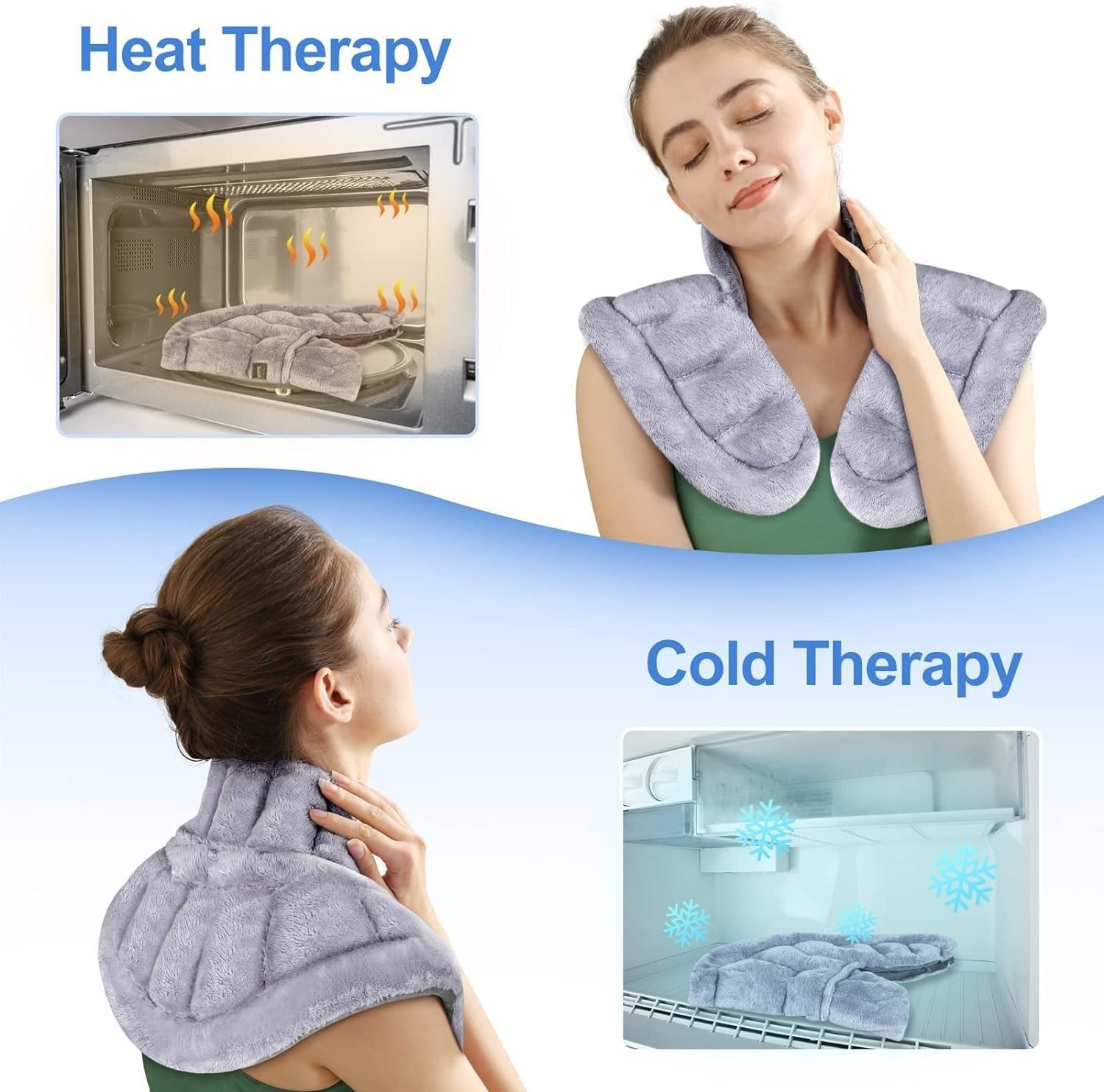 Dregs Neck Heating Pad Microwavable for Neck Pain Relief, Shoulder Heating Pads for Chronic Neck Pain, Muscle Tightness & Stress Relief, Neck Warmer Neck Wrap Microwavable with Moist Heat, Grey image number 5