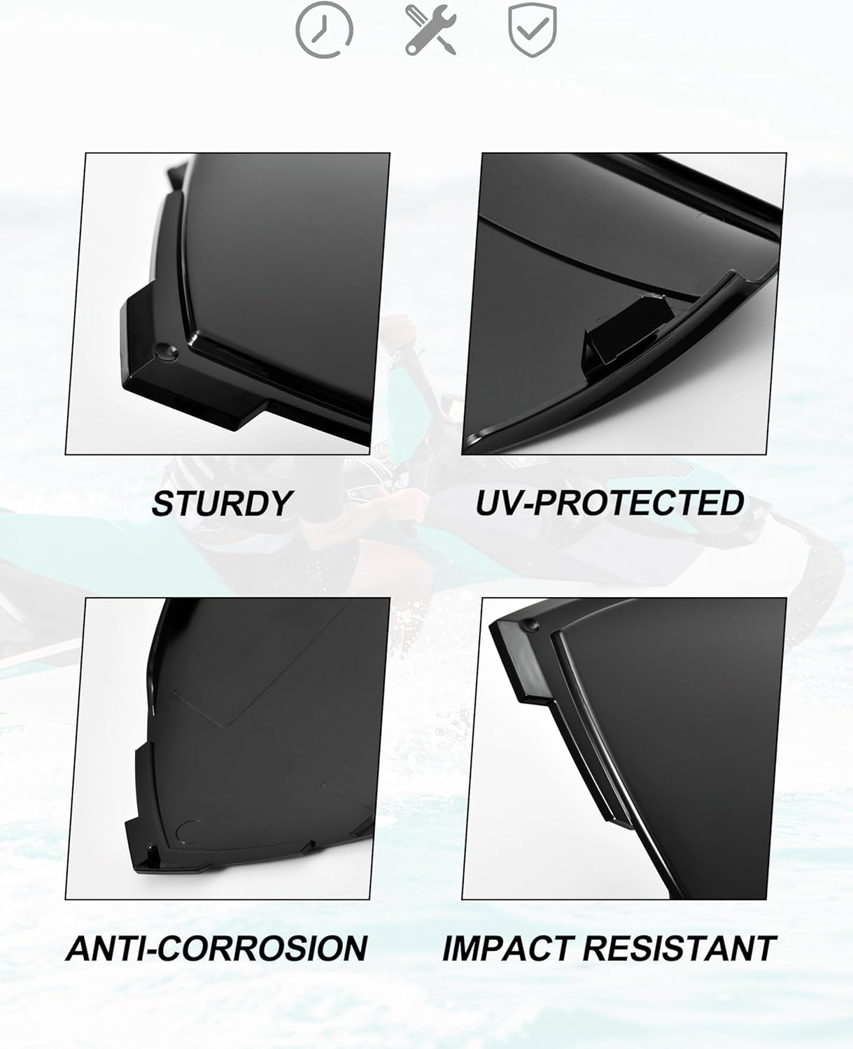 KEWISAUTO Wind Screen Deflector for Sea-Doo GTI Wake 2006-2010 Accessories, Replace #291002511 image number 3