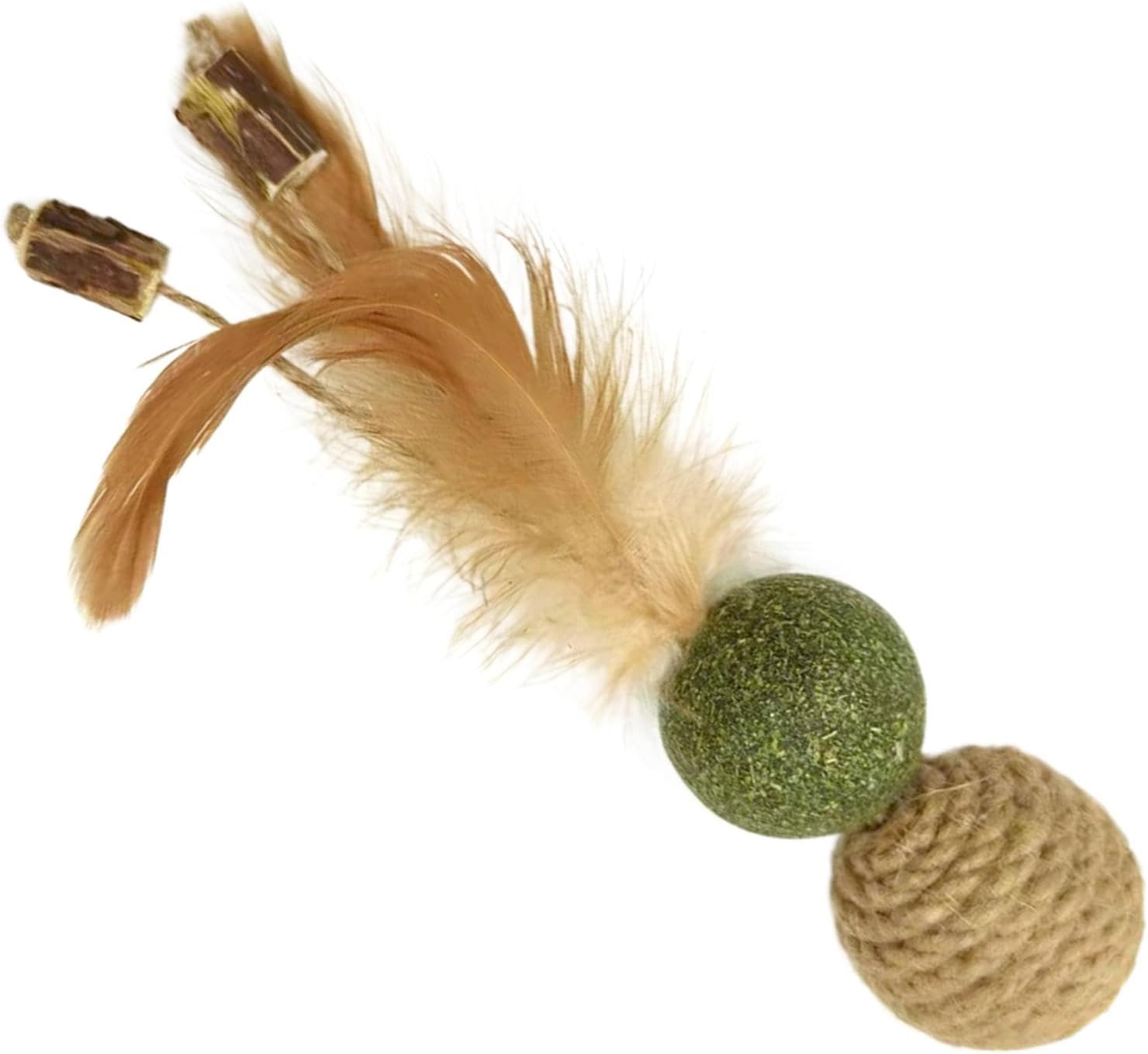 Furtryvl Interactive Cat Toy with Feather - Catnip Kitten Toy - Pet Training Tool for Boredom and Stimulating, Interactive Kitten Playing Ball