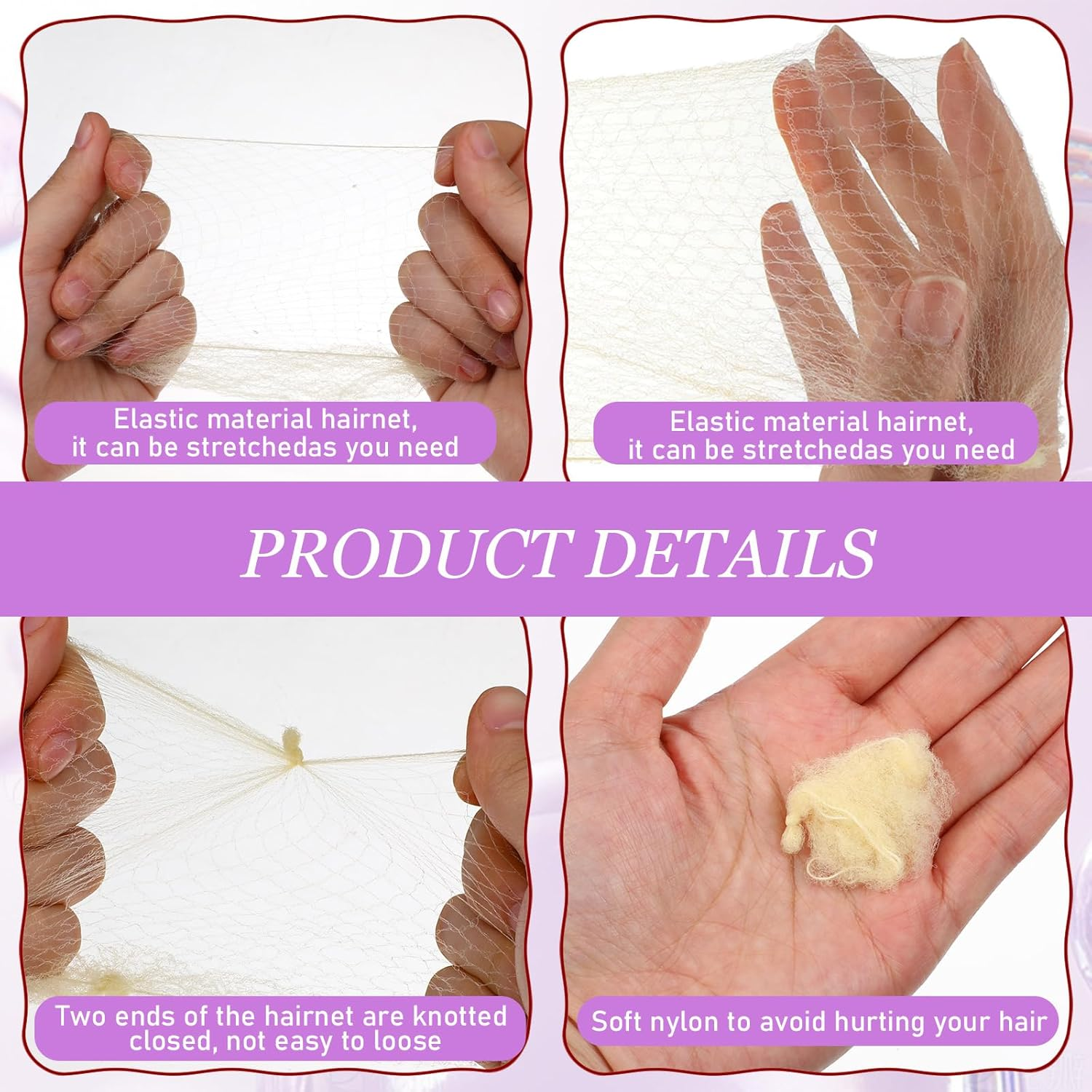 Piriuuo Pack of 30 Hair Nets Bun Invisible Hair Nets Elastic Hair Nets Reusable Fine Mesh Ballet Bun Hair Net Nylon Hair Nets for Nurses, Dancers, Flight Attendants image number 6