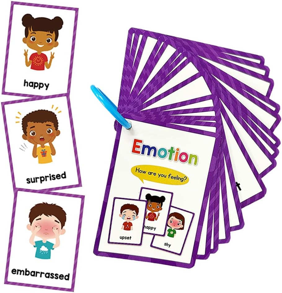 Lachilly Emotions Learning Flashcards, High Frequency Words, Beginning Reading, Kindergarten to 1St Grade, ESL Teaching Materials, Autism Learning Materials, Vocabulary Building, 15 Cards, 28 Words image number 6