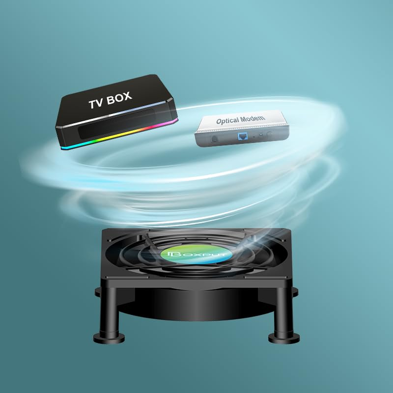 BOXPUT Mini USB Cooling Fan 80Mm Quiet Noise Reduction 5V Airflow Fan with Rubber Feet for Router TV Box Mini PC and Radiator Electronics