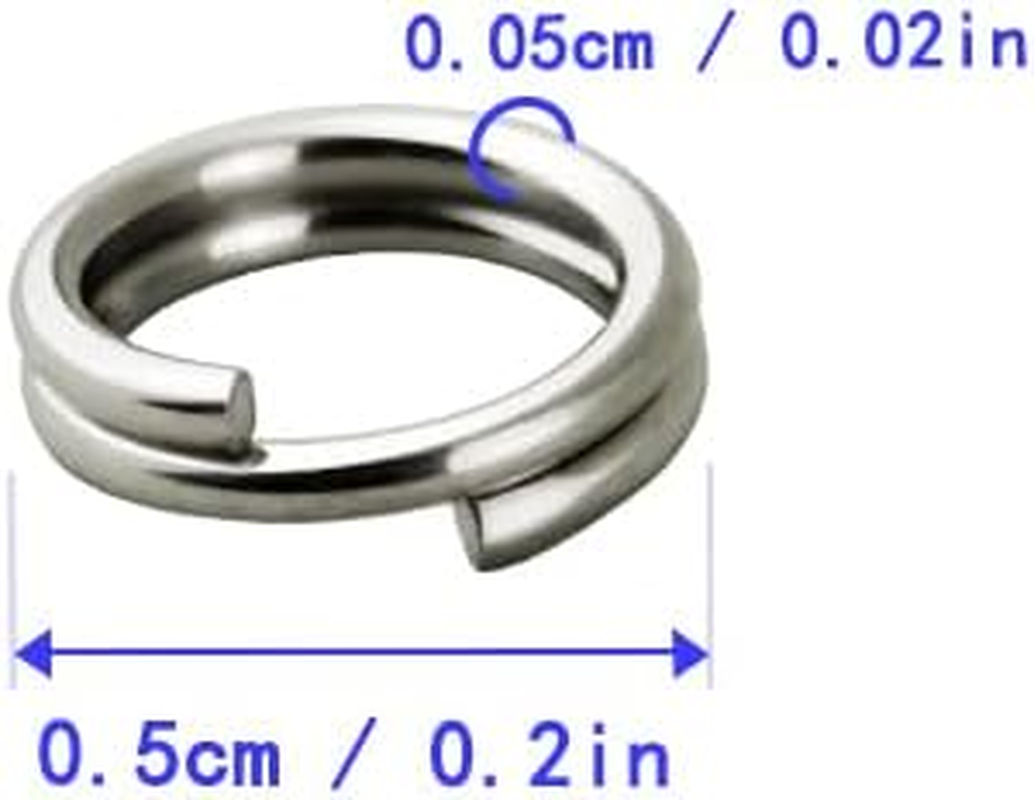 30PCS 5Mm Small Stainless Steel Split Rings, Double Loop Jump Rings Metal round Craft Findings for Key Chains Jewelry Making (5Mm, Steel Color) image number 3