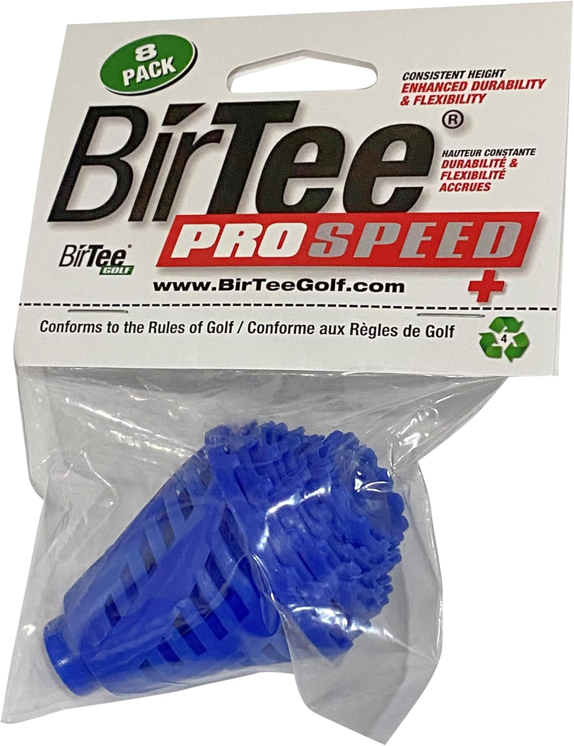 Birtee Golf Tees - PRO Speed plus with Flexibility & Durability - 8 Pack. Indoor Golf Tees/Golf Simulator Tees/Winter Plastic Golf Tees