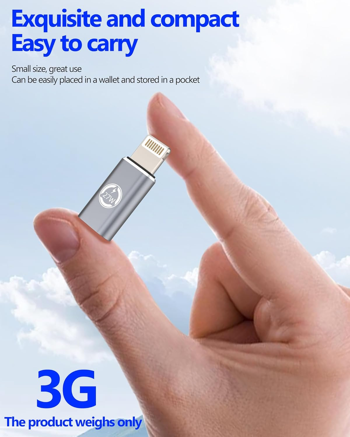 27W USB C Female to Lightning Male Adapter(3 Pack)Fast Charger for Iphone 14 13 12 Pro Max Converter for Apple Type C Cable Port Adaptor for Ipad PD Power Transfer Dongle Charging Adaptador Connector image number 5