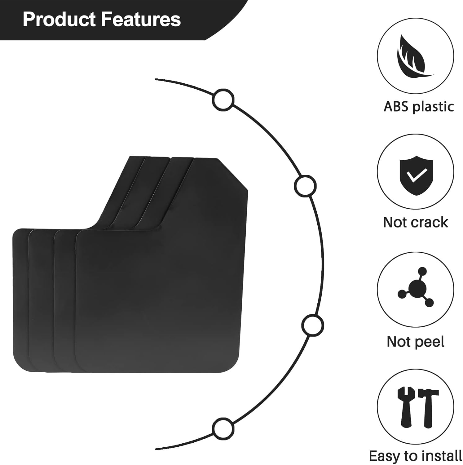 4Pcs Universal Mud Flaps for Car Pickup Van Truck Mudflaps Mudguards Splash Guards with Screw image number 2