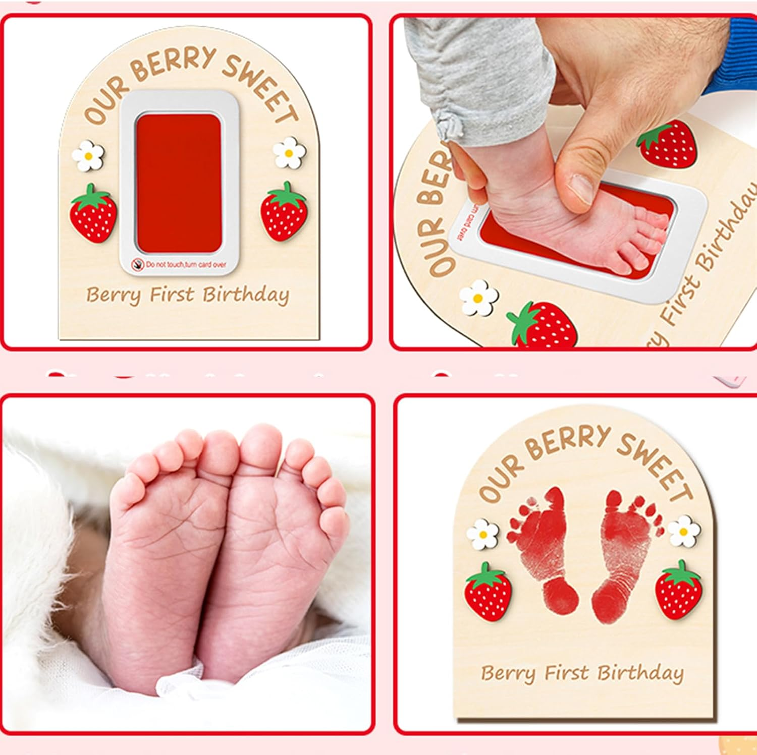 Inkless Hand & Footprint Keepsake Kit, Clean Touch 3D Impression for Newborn Memories, DIY Wooden Frame Included image number 2