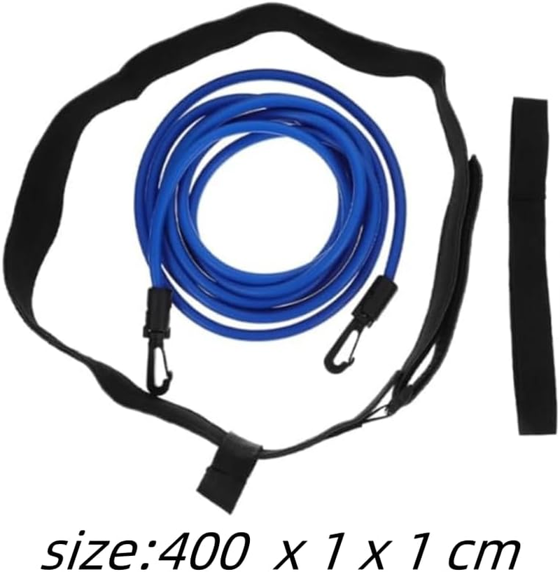 4 M Swim Belt, Swimming Training Belt,Swim Harness Static Swimming Belt，Waist Harness Resistance Training Belts,Elastic Swim Tether Stationary Set with Waist Band image number 2