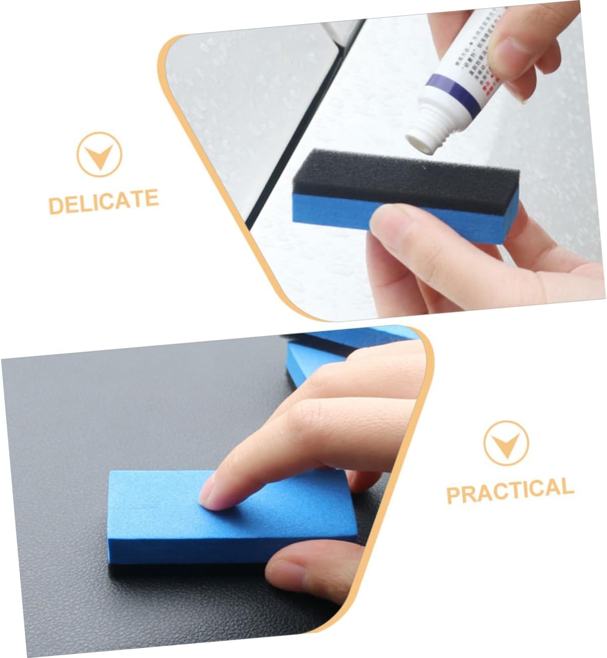 HONMEET Tire Shine Applicator Sponge Pads 6Pcs, High-Density Tire Dressing Applicator for Car Detailing and Wheel Shine, Large Car Wax Coating Sponges for Automotive Exterior Care image number 3