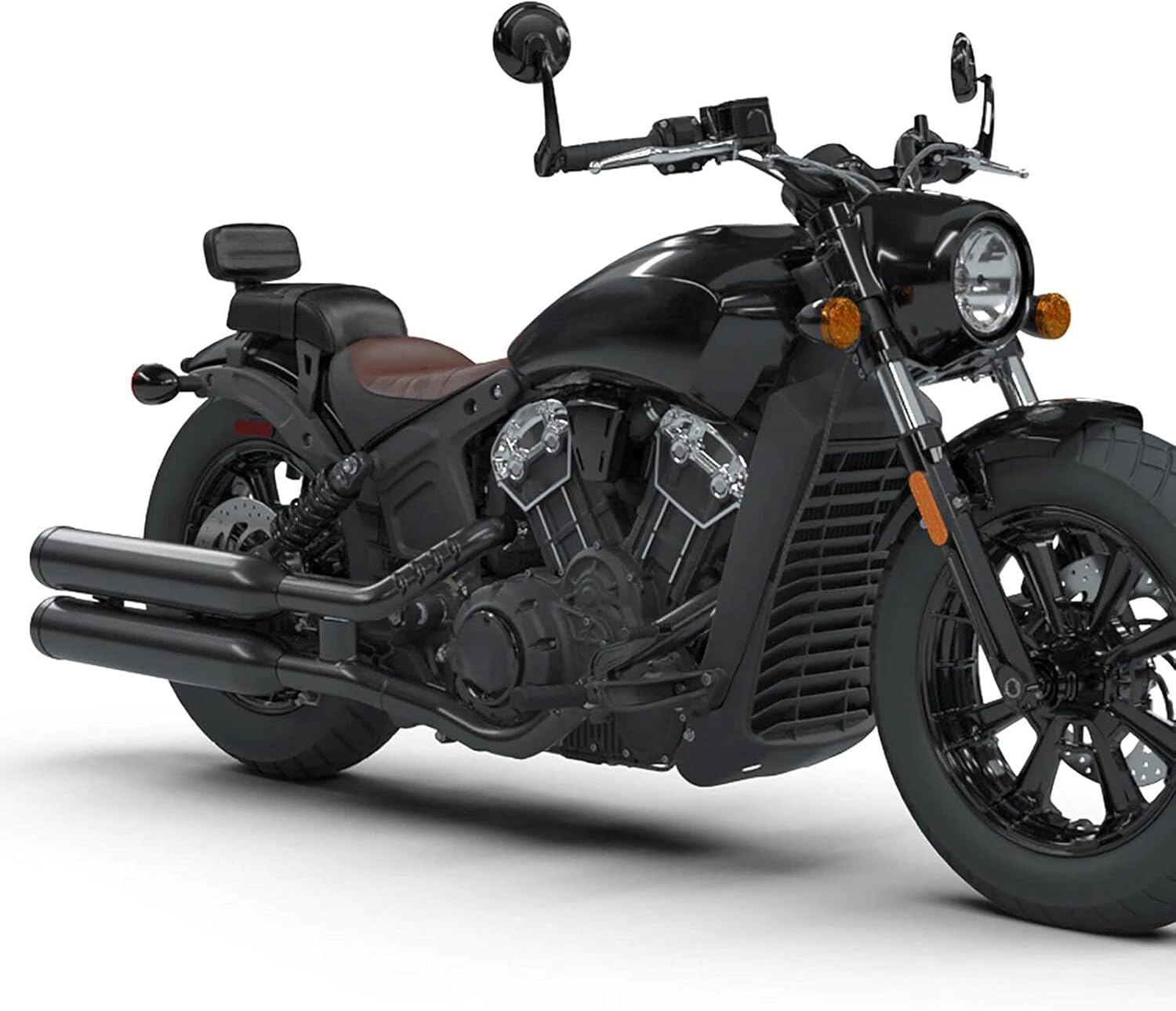 Passenger Seat Backrest, Detachable Rear Passenger Seat with Backrest Pad Set, Soft Leather Waterproof, Compatible with Indian Scout Bobber 2018-2021, Black, ABS image number 5