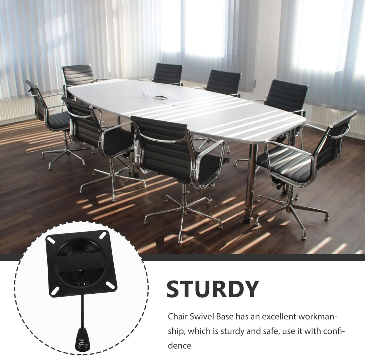 Steel Bottom Bracket Swivel Plate Replacement for Office Chair Sturdy Chair Base with round and Square Options Steel Design Safe and Reliable image number 1