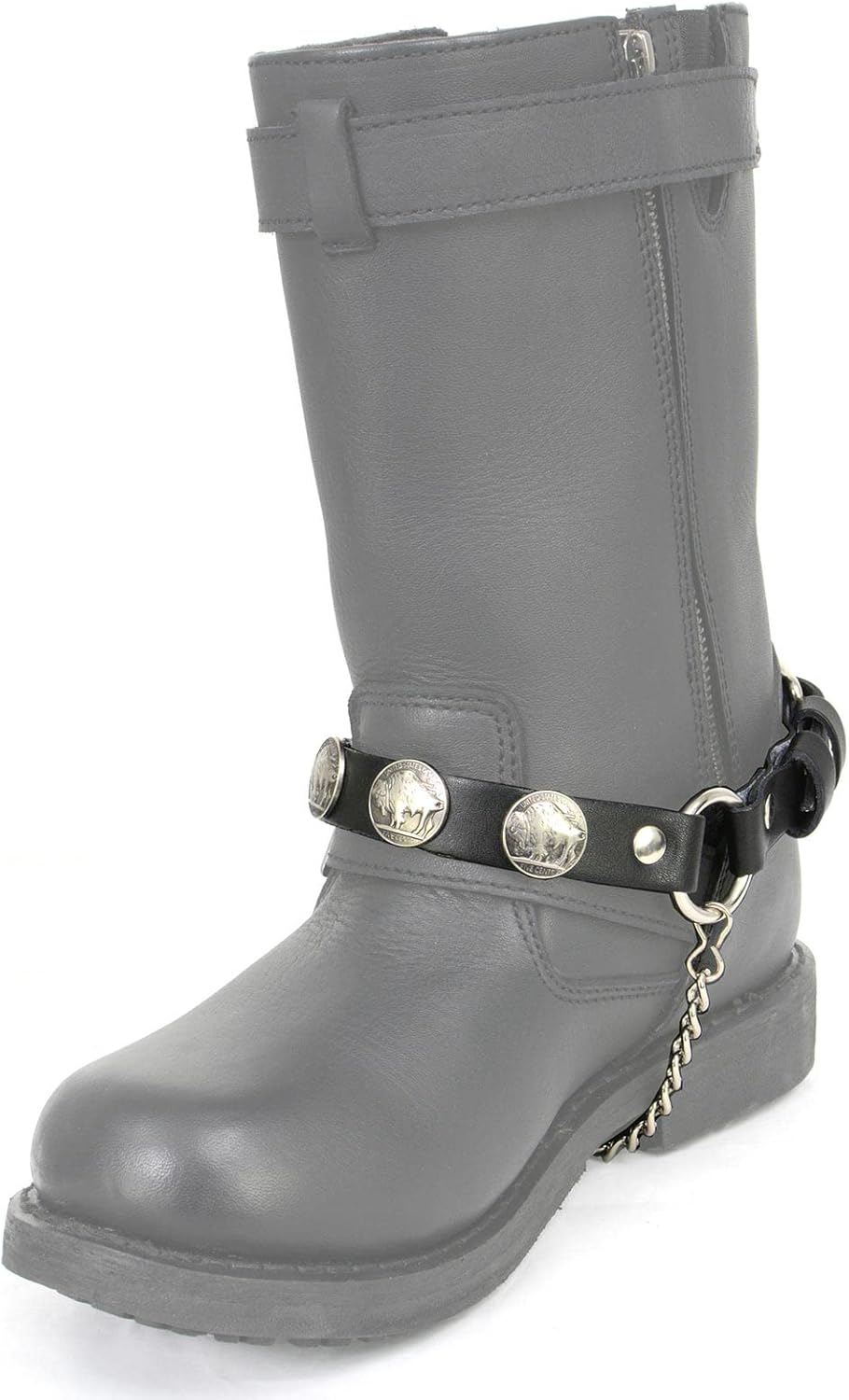 Milwaukee Leather MLA3002 Silver Vintage Buffalo Coin Biker Chain for Motorcycle Boots image number 1