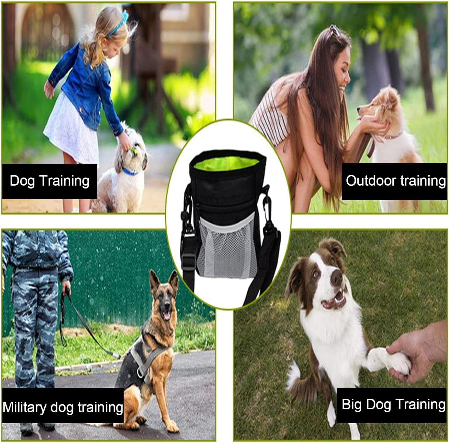 Dog Treat Training Pouch, 1Pc 3 Ways to Wear Dog Treat Pouch, Dog Treat Pouch Bag,Dog Treat Training Bag, Dog Treat Pouch Bag Puppy Dog Training Snack Bag (Black) image number 1