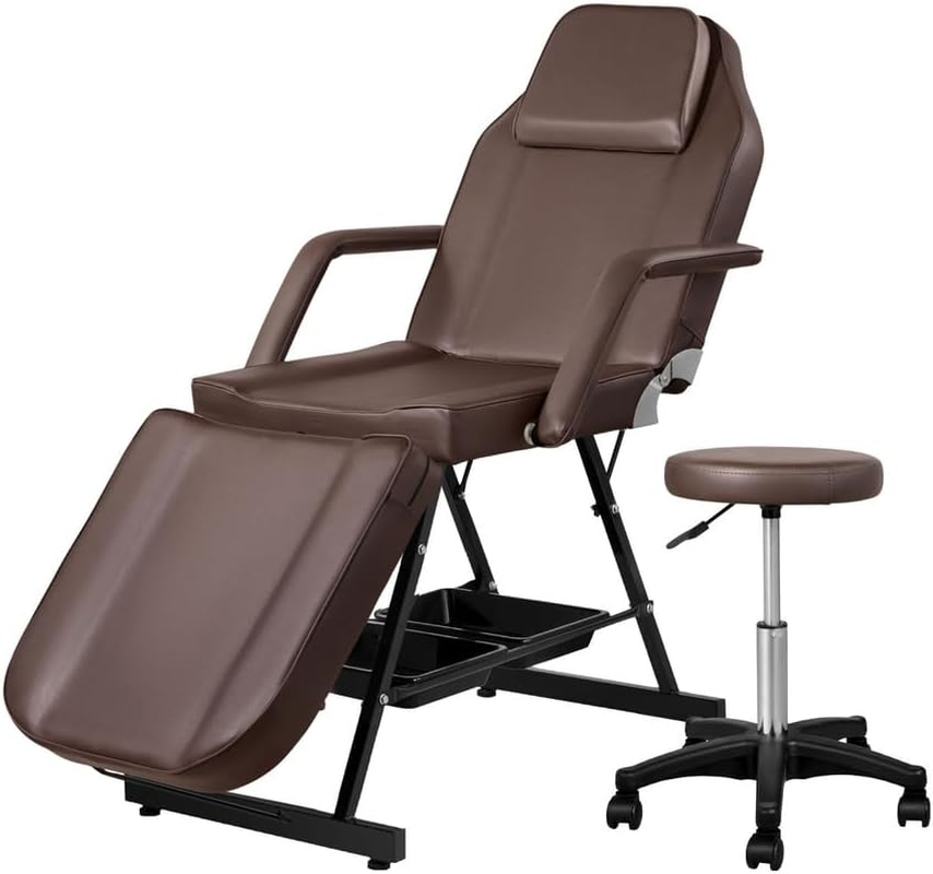 Zenses Massage Table Adjustable Salon Chair Waxing Bed Therapy 3-Fold Brown image number 5