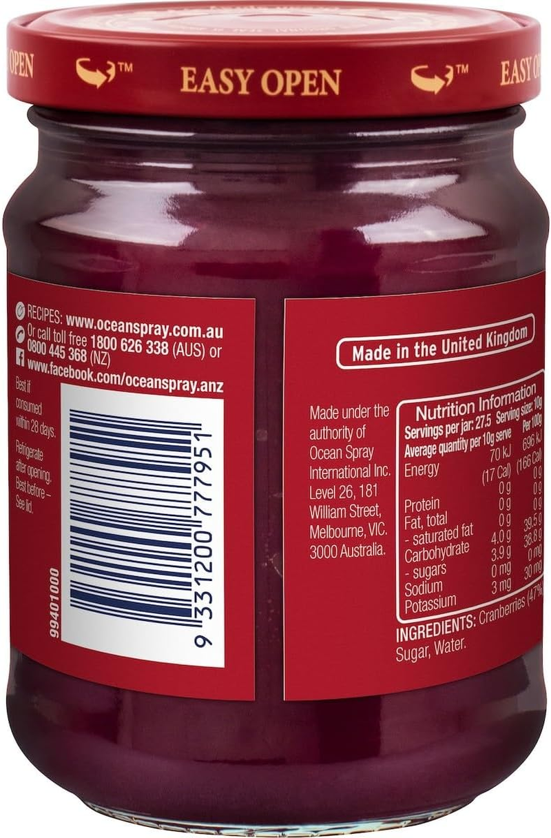 Ocean Spray Whole Cranberry Sauce, 275 G