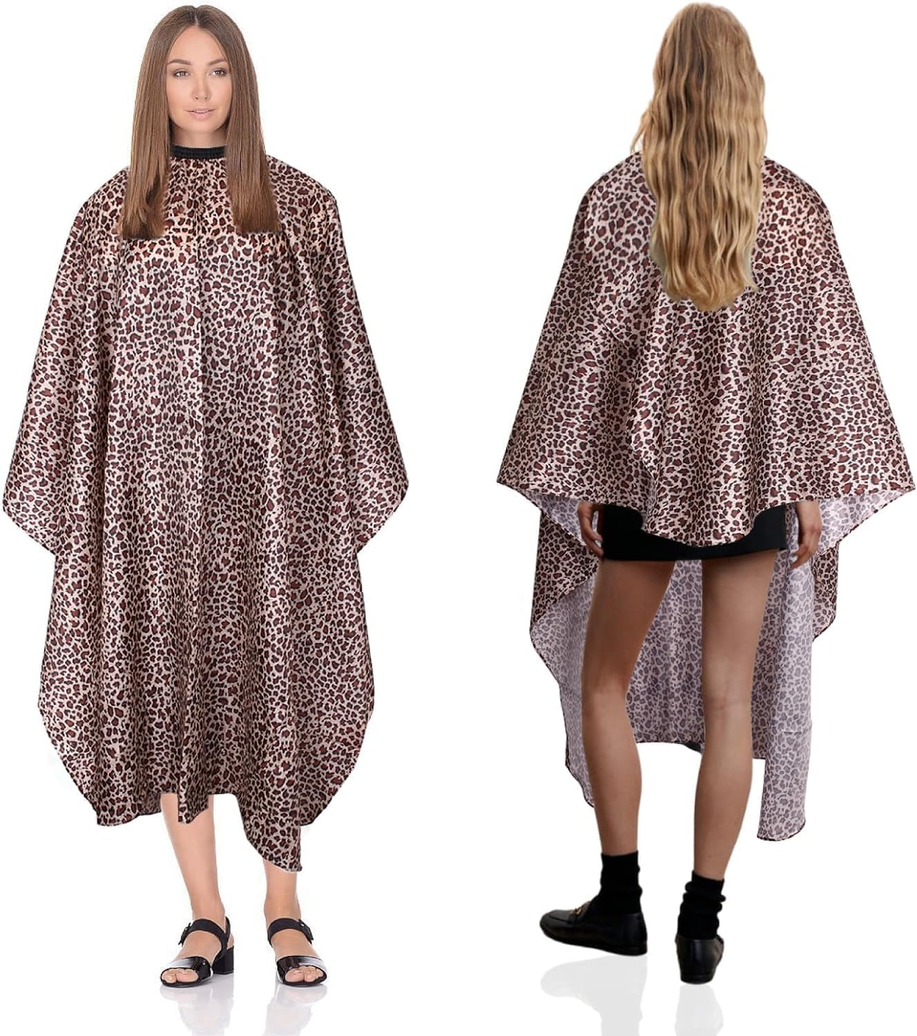 Waterproof Barber Cape for Women Professional Hair Cutting Cape 64" X 56" Leopard Hair Cape for Haircut Cape with Adjustable Neckline Salon Cape for Hair Cutting Tools for Hair Stylist and Home Use image number 6