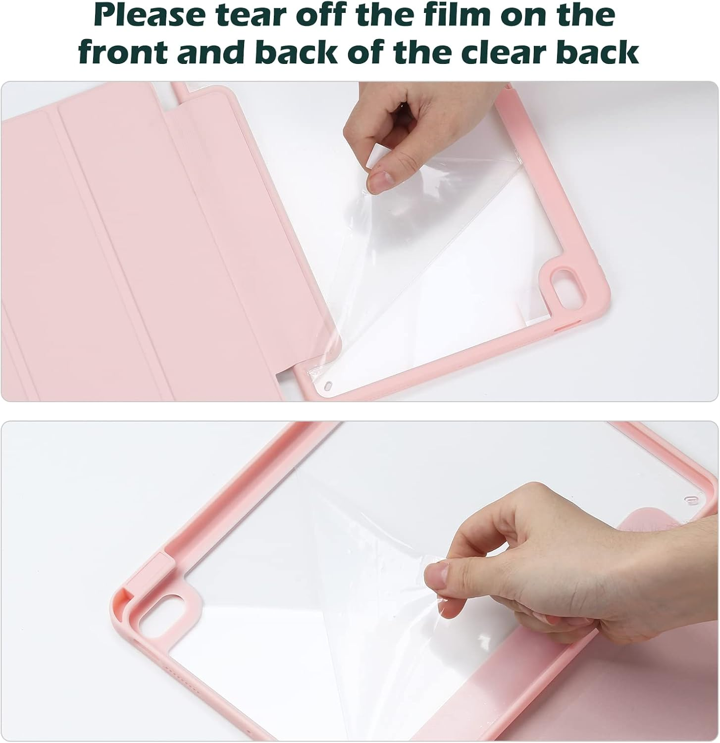 Procase Case for Ipad Air 11 Inch 2025 M3/ 2024 M2, 10.9 Inch Air 5Th/ 4Th Generation Case with Pencil Holder, Smart Protective Cover for Ipad Air 5 4 -Pink image number 2