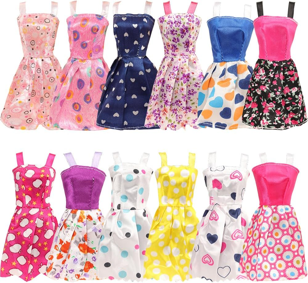 Barwa 48 Pcs Accessories Include 20 Clothes Dresses Outfits, 10 PCS Shoes 18 Accessories for 11.5 Inch 28 - 30 Cm Dolls image number 3