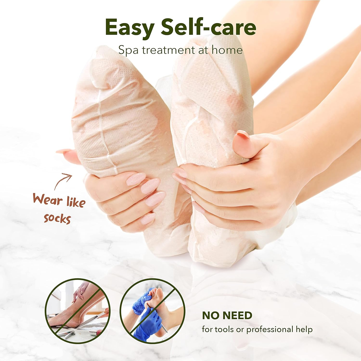 Purederm Shiny & Soft Foot Peeling Mask (6 Pack) - for Smooth and Moist Baby Skin with Exfoliating Peel off Calluses, Dry Skin, Cracked Heels - Men and Women image number 4