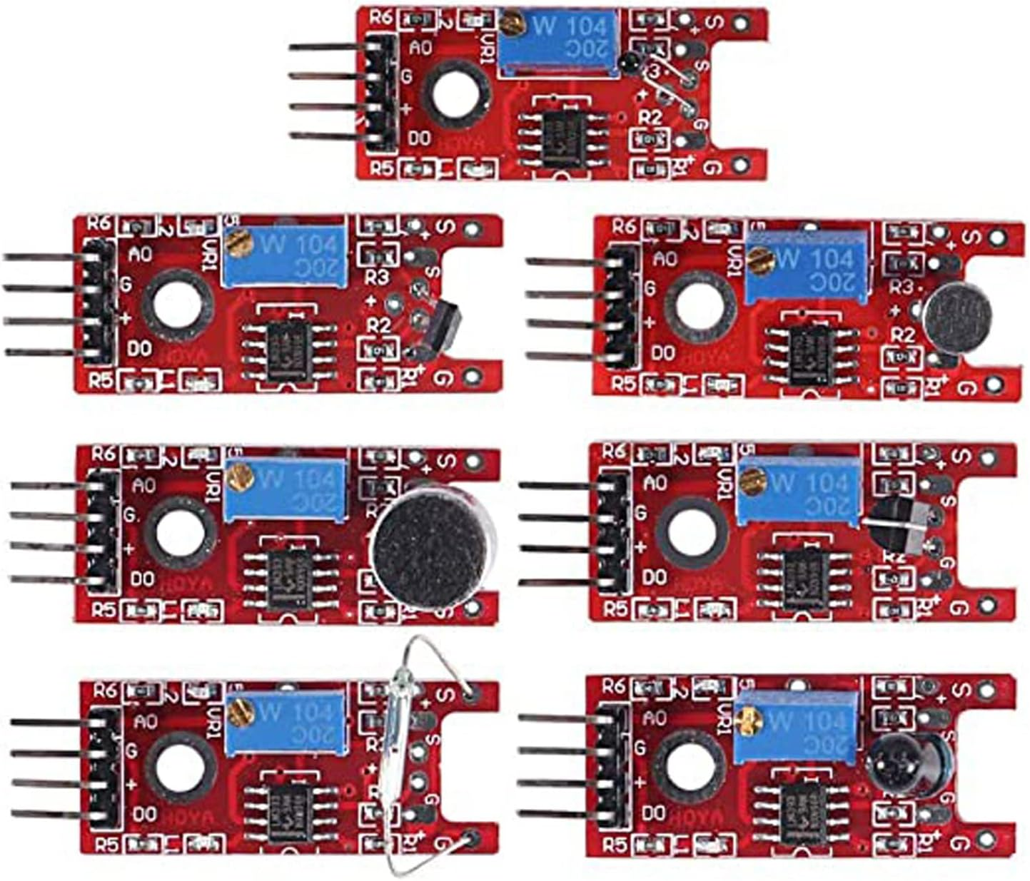 DIGISHUO 37 Pcs Sensors Assortment Kit W/Storage Case |37 Sensors Learning Kit Starter Kit for Arduino for Raspberry Pi Sensor Kit| Robot Projects Starter Kits image number 3