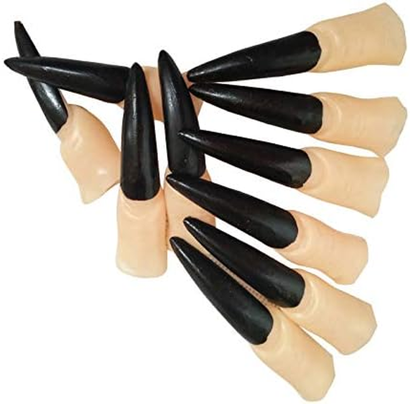 Halloween Costume Nail Claws Fake Witch Fingernail Arrow Claw Rings Cosplay Nail Finger Tips for Halloween Party Prop Talon Claw Paw Fingertip Witch Claws Armor Finger Gothic Vampire Nails 10PCS image number 1