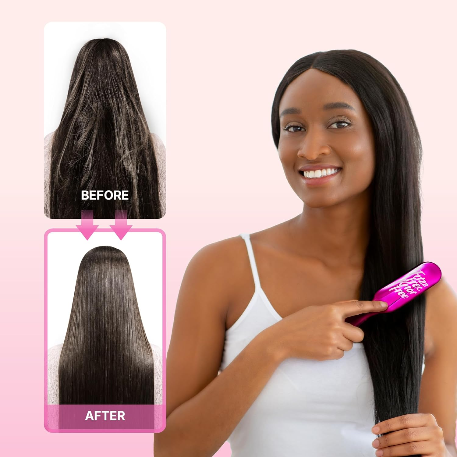 Red by Kiss Wig Brush, Anti-Static & Anti-Frizz for All Hair Types, Stainless Steel Bristles for Easy Detangle, Smooth Hair & Wig without Breakage, No Snag with Knot-Free Bristles (Mini) image number 1