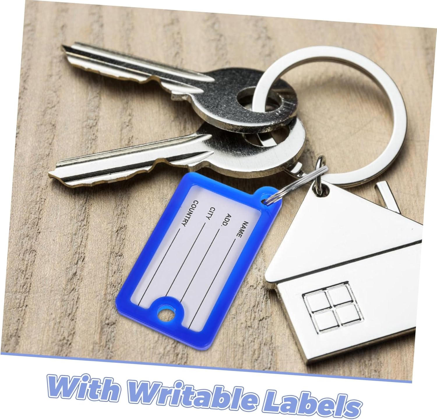 HYTROVE 20Pcs Plastic Key Tags Ring Writable Key Id Tags for Luggage Backpack Identification Car Bulk Luggage image number 3