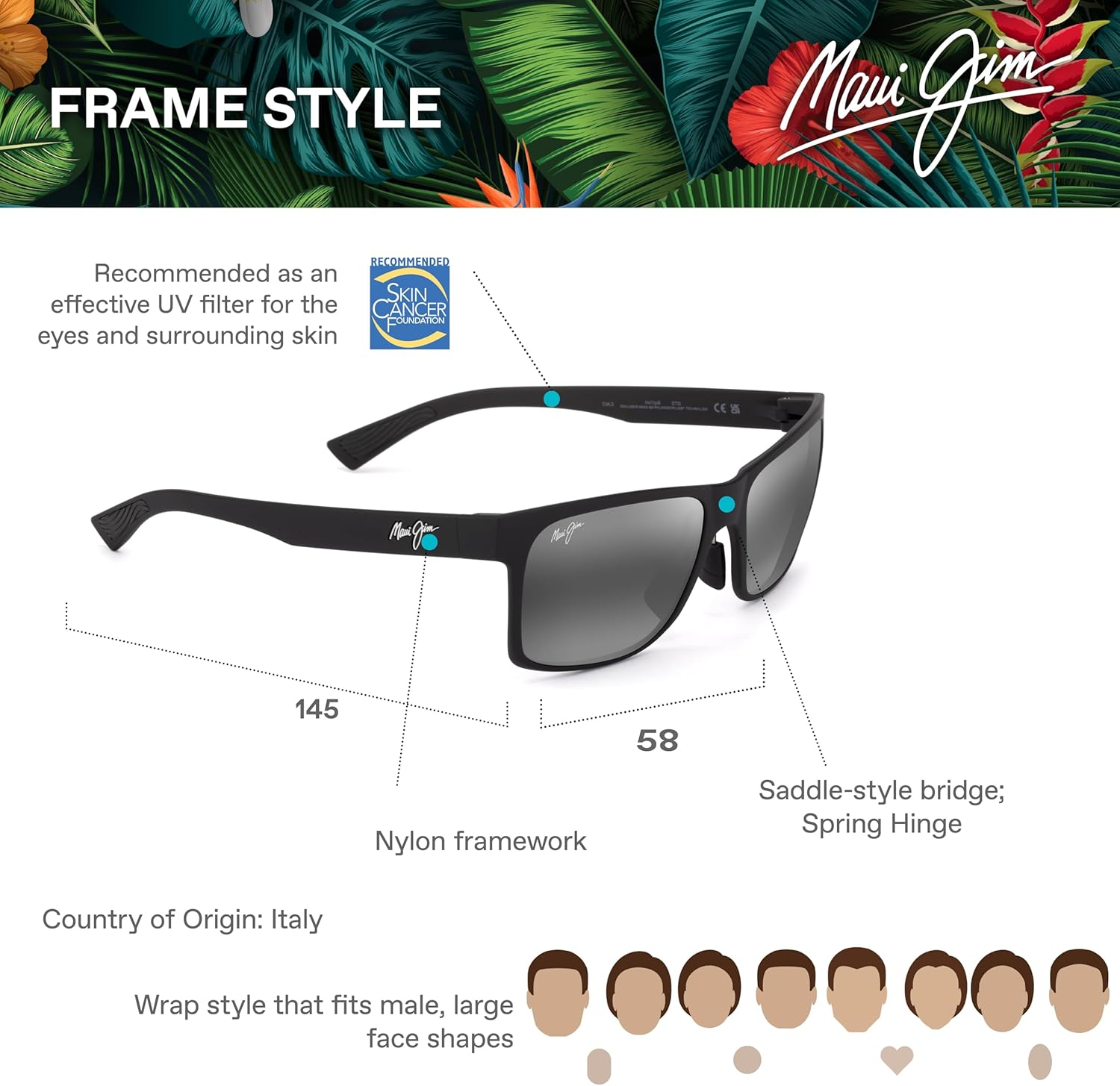 Maui Jim Men'S Hoopili Polarised Sunglasses image number 1