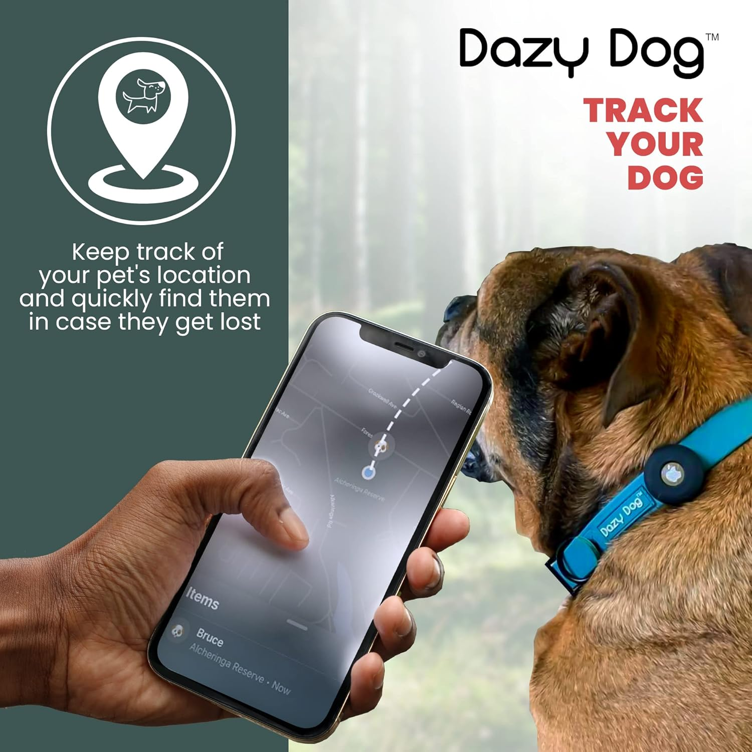 Dazy Dog Airtag Dog Collar Holder - Silicone Pet Collar Case for Apple Air Tag - Compatible with Most Collars - Dog GPS Tracker Cover image number 4