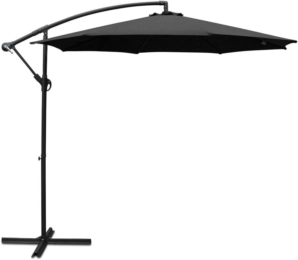 Instahut Outdoor Umbrella 3M Black Cantilever Stand, Sun Beach Garden image number 1