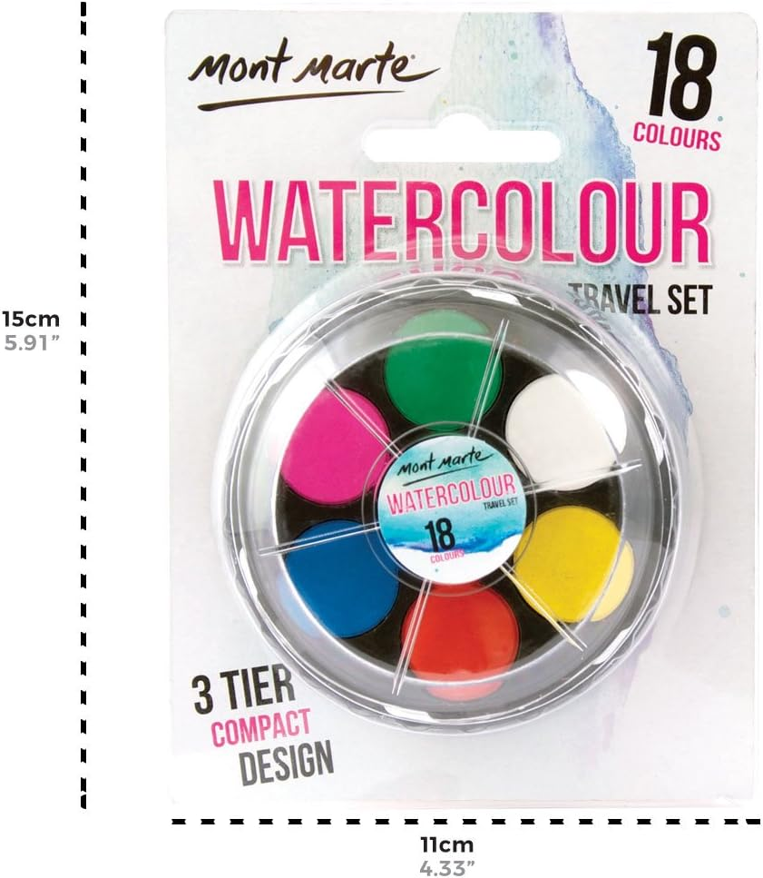 Mont Marte Watercolour Travel Set 19-Pieces Set image number 1