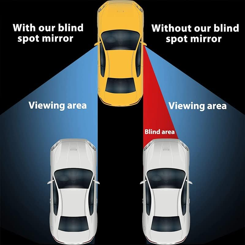 2X Blind Spot Car Mirror 360&deg; Wide Angle Adjustable Rear Side View Convex Black, Easy Stick-On Installation image number 2