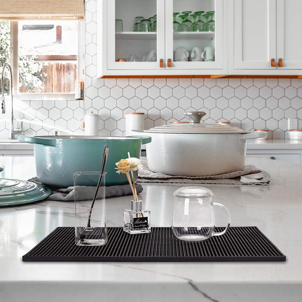 3Pcs Bar Mat Barber Mats for Clippers - Quality Rubber Service Spill Nonslip Flexible Barber Work Station Restaurant Service Mat (3Pcs, 12&times;6 Inch, 18&times;12 Inch, 24&times;12 Inch) image number 4