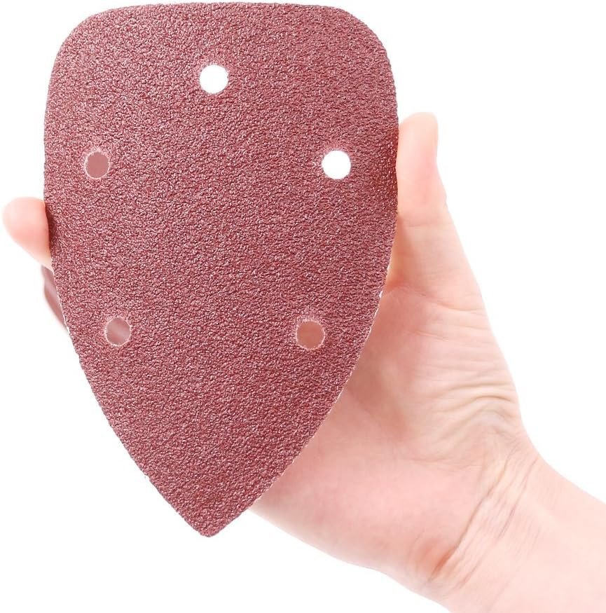 60Pcs Mouse Detail Sander Sandpaper Sanding Paper Assorted 40/60/ 80/100/ 120/180/ 240/320/ 400/800 Grits Mouse Sanding Pads Hook and Loop image number 3