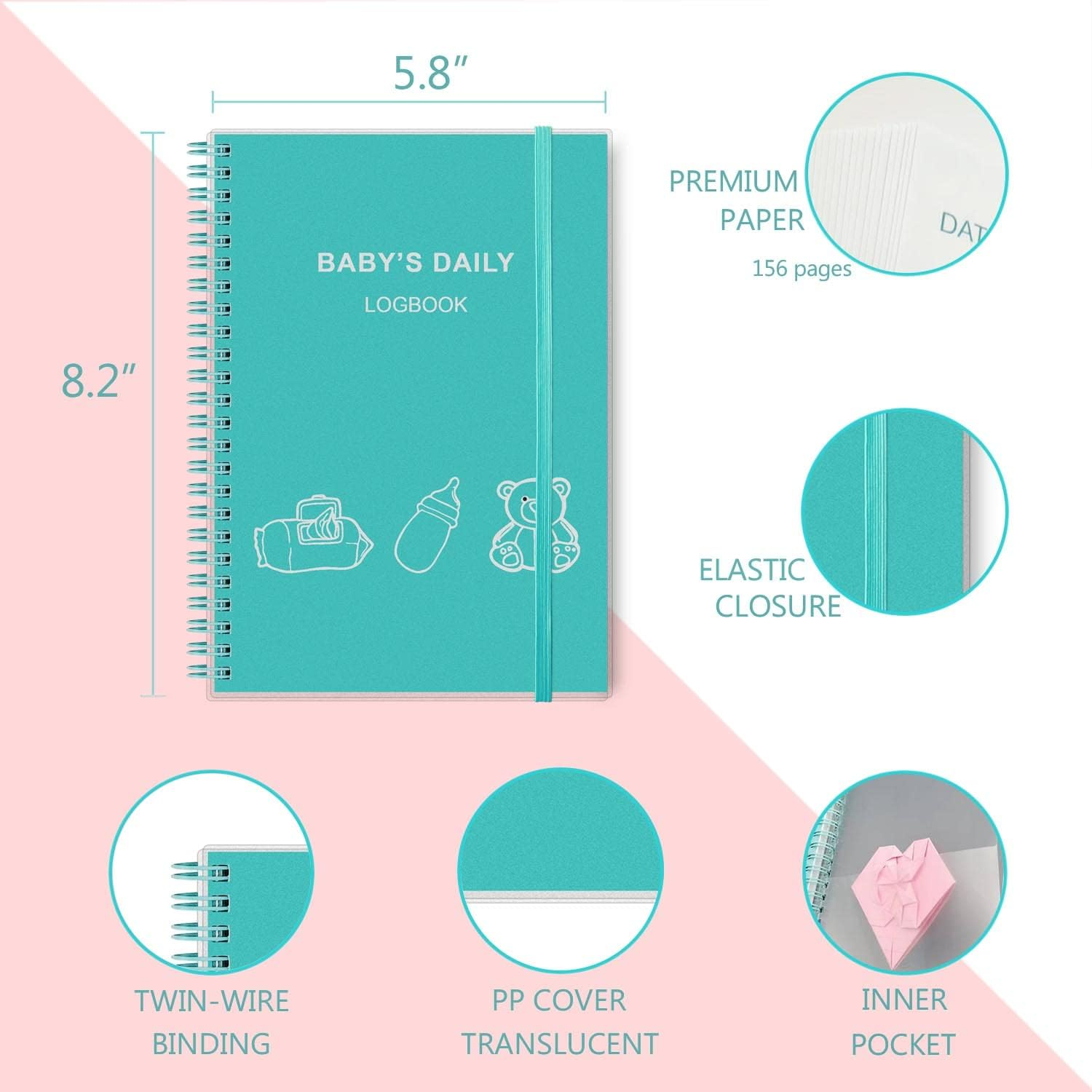 Baby'S Daily Log Book - A5 Baby Care Planner for Newborns, Schedule for Tracking Newborn'S Daily Routine, 152 Easy to Fill Pages Track and Monitor Nursing, Sleep, Feeding, Diapers, Pumping and More image number 5