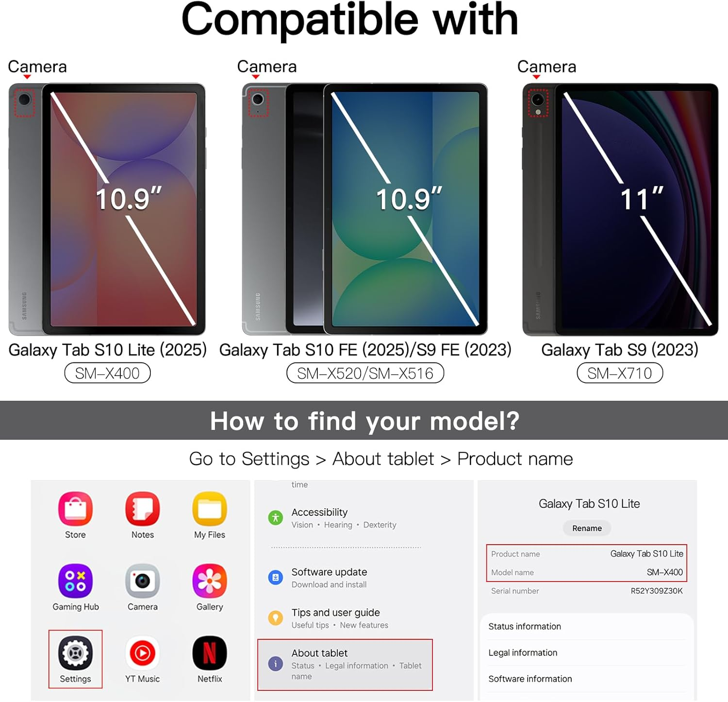 Jetech Rotating Case for Samsung Galaxy Tab S10 Lite / S10 FE / S9 FE 10.9-Inch / S9 11-Inch with S Pen Holder, 360 Degree Rotation Protective Stand Cover Clear Back, Auto Wake/Sleep (Black) - Blue image number 4