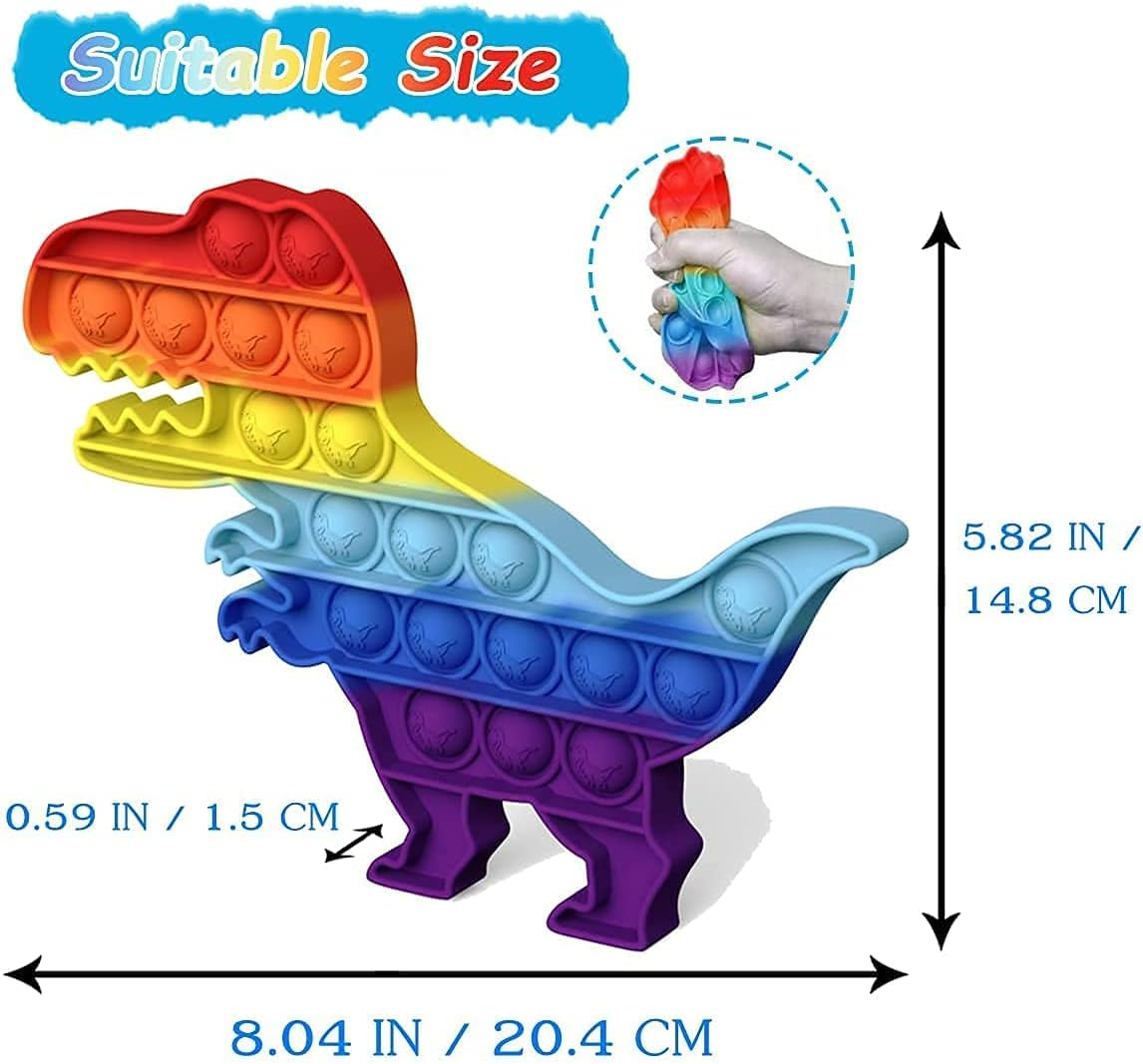 Push Pop Pop Bubble Sensory Fidget Toy, Squeeze Sensory Toy,Silicone Stress Reliever Toy,Autism Special Needs Stress Reliever,For Family,Kids,Students,And Friends (Dinosaur New) image number 2