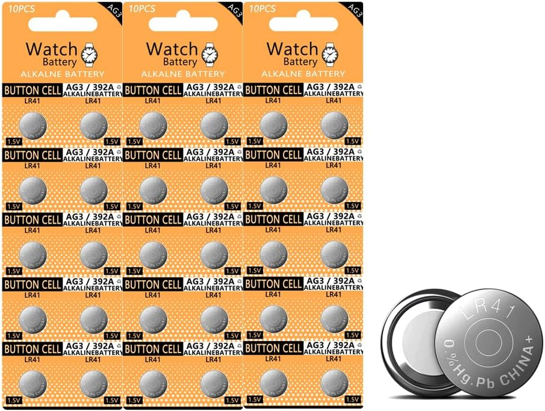 30PC AG3 LR41 Batteries High Capacity 392 384 192 Battery 1.5V Button Coin Cell Batteries Premium Alkaline Battery for Watch Toys Clock image number 1