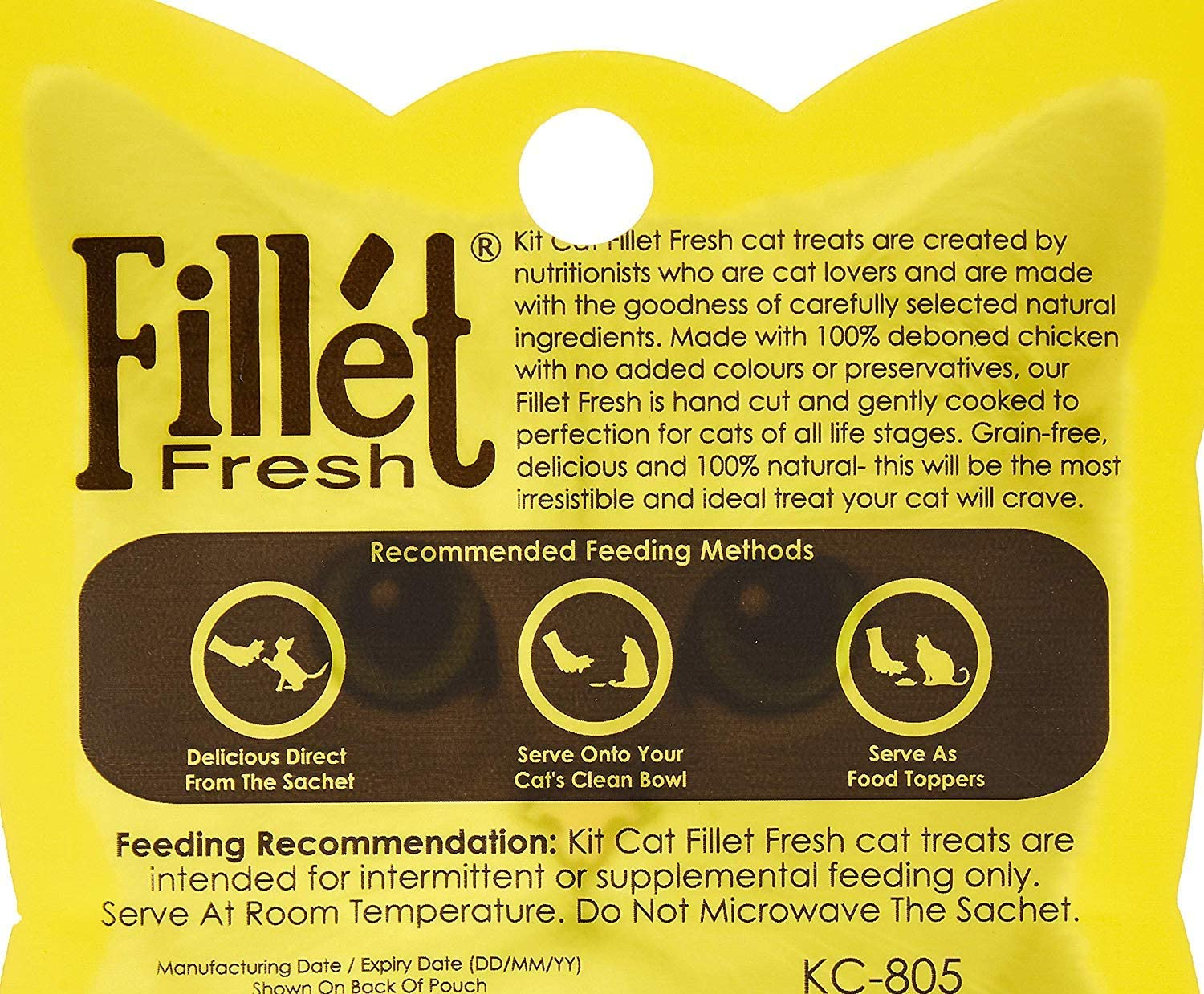 Kit Cat Fresh Chicken and Fibre Hairball Dry Food 30 G