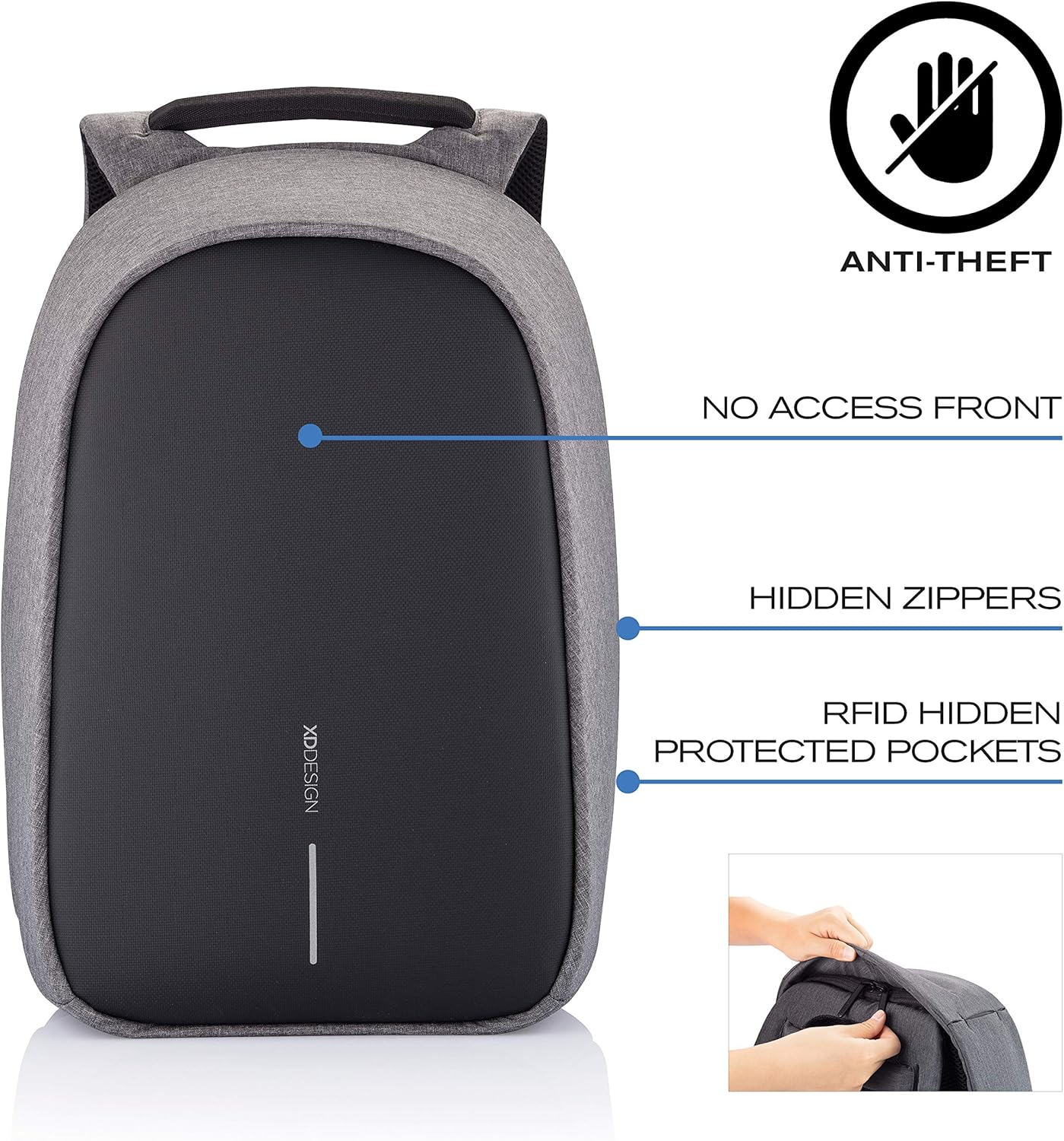 XD Design Bobby Hero Regular Anti-Theft Backpack USB (Unisex Bag) image number 1