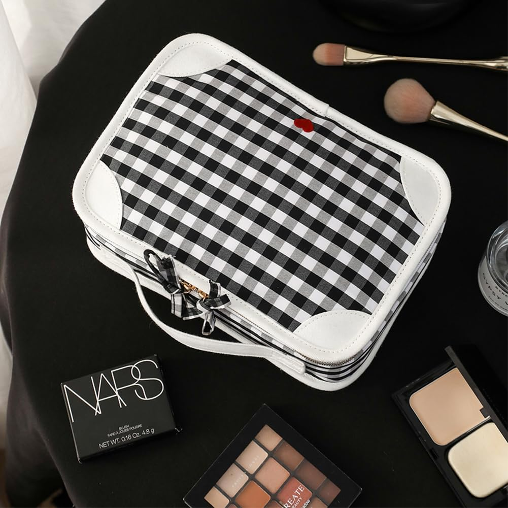 Vanfn Cosmetic Bags, Makeup Bag Cosmetic Bag for Women Cosmetic Travel Makeup Bag Large Travel Toiletry Bag for Girls Make up Bag Brush Bags P.Travel Series image number 2