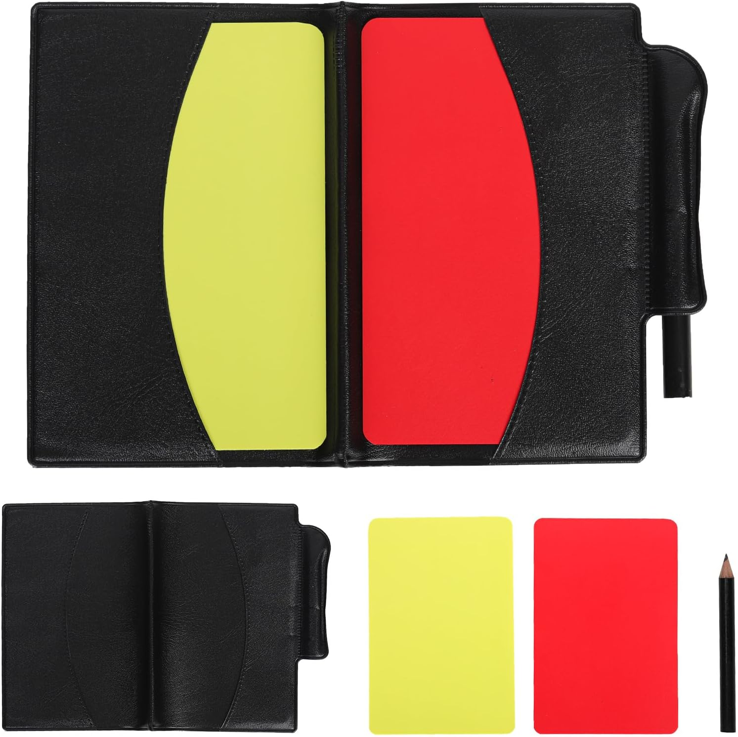 6 Referee Cards Set, 12Pcs Referee Penalty Cards with 6Pcs Card Holder Soccer Referee Red and Yellow Warning Card Referee Cards Referee Accessories for Volleyball Football Soccer Sports Game image number 2