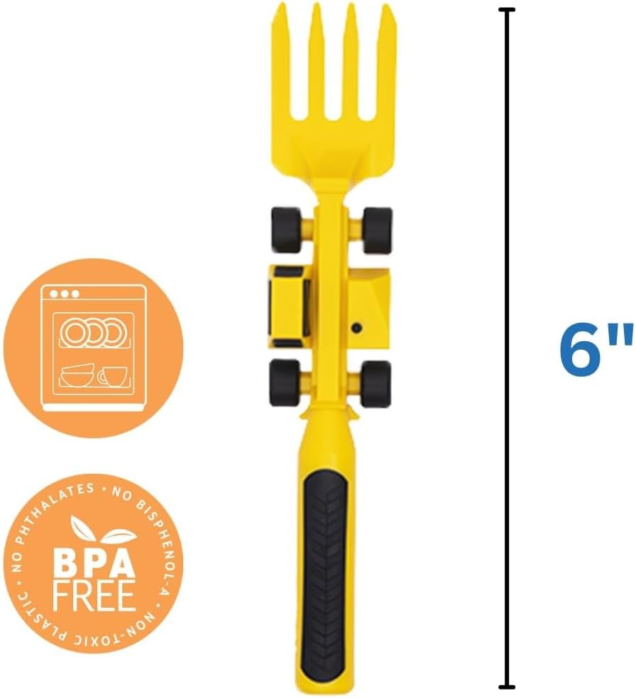 Plate and Utensils Set,Set of 3 Construction Plate and Construction Worksite Placemat,Perfect Divided Plates Gifts(Orange) image number 5