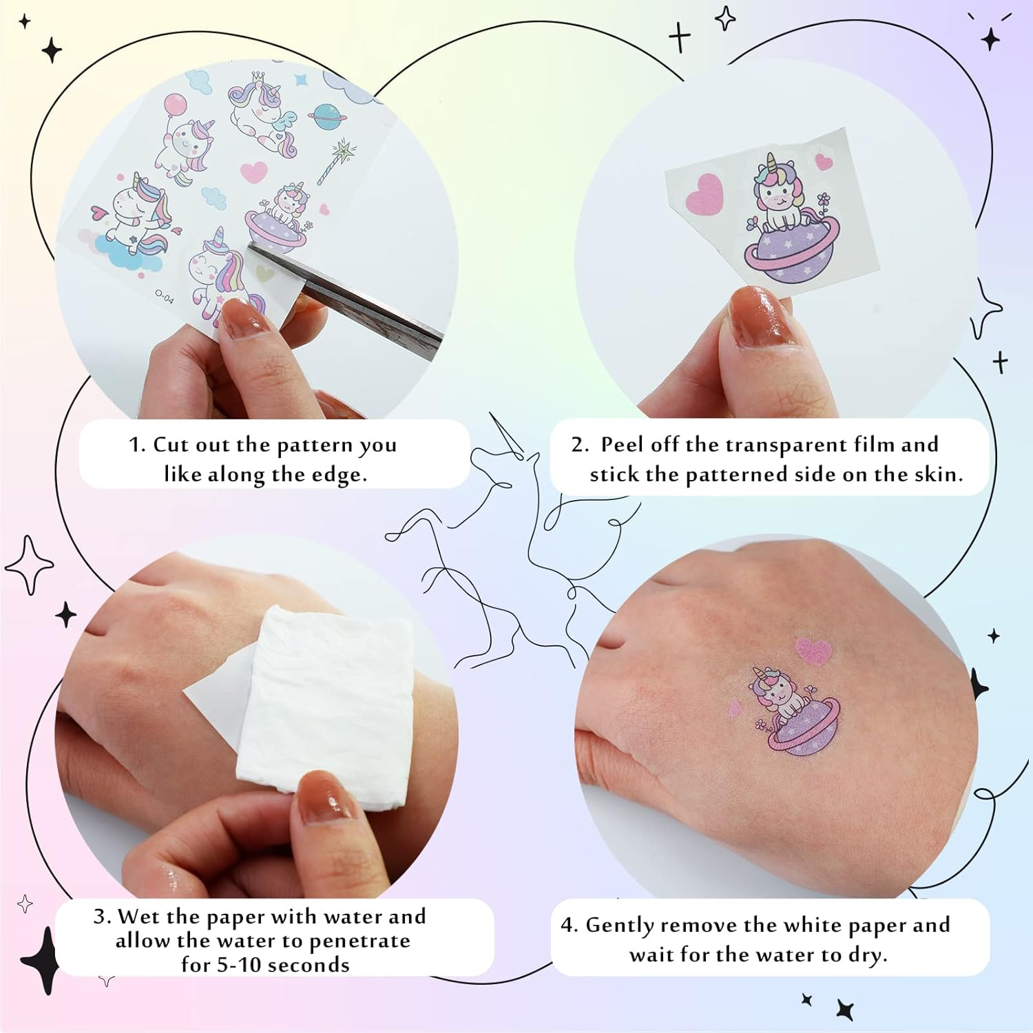 Apeso 30 Sheets Temporary Tattoos Kit for Kids, 300Pcs Fake Cute Tattoo Stickers Waterproof, Birthday Party Favor Christmas Stocking Stuffers (Dinosaur ＆ Sea Animal ＆ Vehicle) image number 3