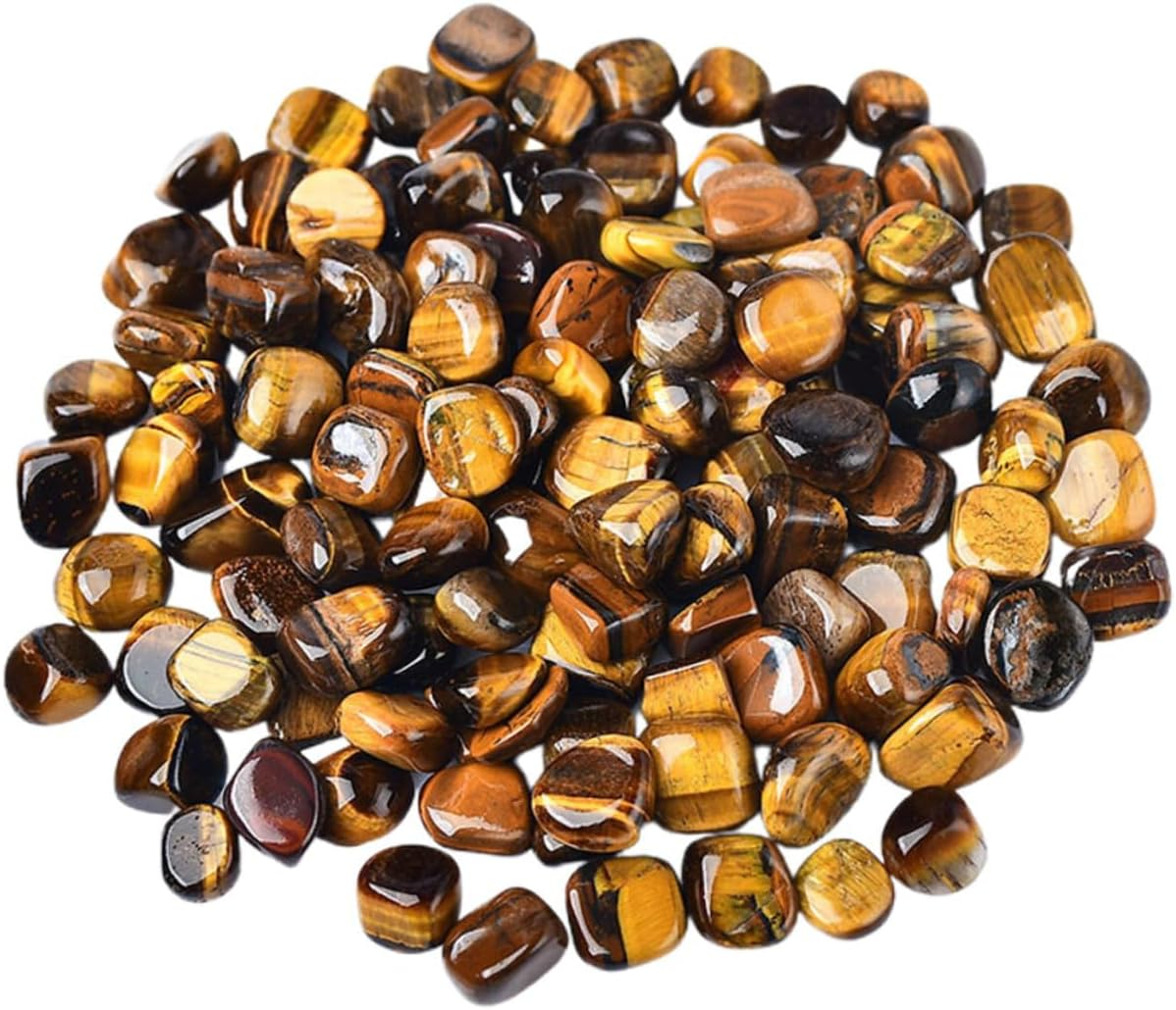 1 Set Yellow Tiger Eye Gravel, Non-Toxic Fish Tank Accessories Decorations, Plant Terrarium, Flower Pots Stones, Bulk Garden Pebble, Decorative Ornamental Pebbles,Aquarium Gravel, Chip Rock (Yellow) image number 1