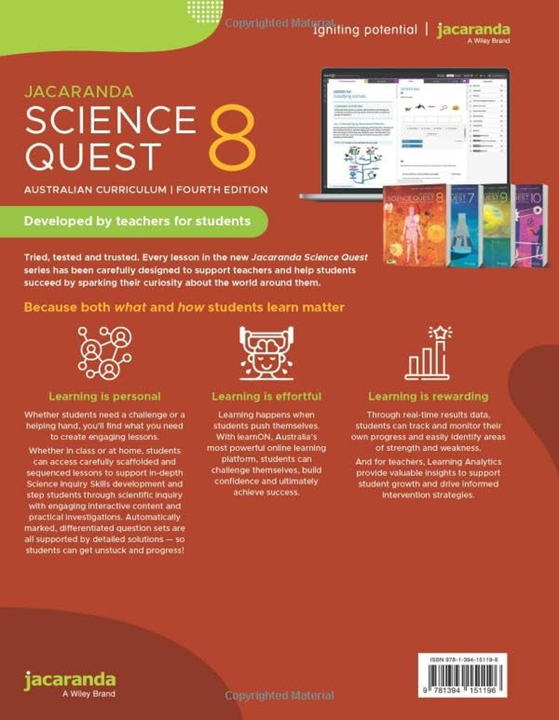 Jacaranda Science Quest 8 Australian Curriculum, 4E Learnon and Print image number 1