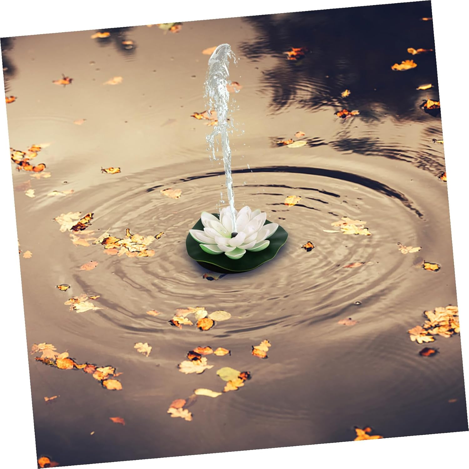 NUOBESTY Solar-Powered Lotus Floating Fountain White Garden Landscape Decor Multi-Nozzle Pump for Fish Ponds Aquariums Outdoor Water Features and Oxygen Circulation image number 3