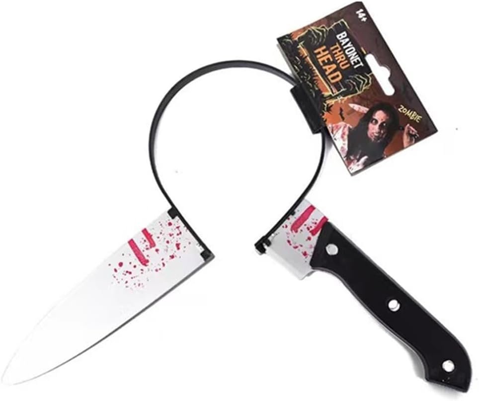 Sweenaly Knife Headband Bloody Cleaver Headband Bloody Horror Props Fanny Accessory Halloween Cosplay（Fruit Knife） image number 3